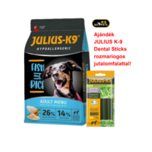 JULIUS K-9 Adult Hypoallergenic (hal,rizs) száraztáp - Ételallergiás felnőtt kutyák részére (12kg)