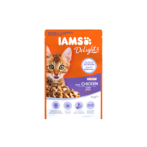 IAMS Delights macskaeledel kölyökmacskáknak csirkével szószban 85G