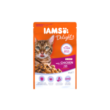 IAMS Delights nedves táp kifejlett és idős macskáknak csirkével szaftban.85G