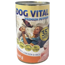 Dog Vital konzerv Turkey, Chicken &amp; Rice1240gr