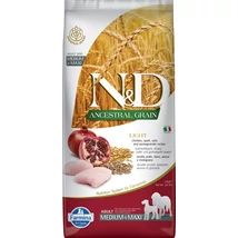 N&amp;D Dog Ancestral Grain csirke, tönköly, zab&amp;gránátalma adult light medium/maxi 12kg