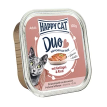 HAPPY CAT DUO MENÜ SZÁRNYAS-MARHA 12X100G