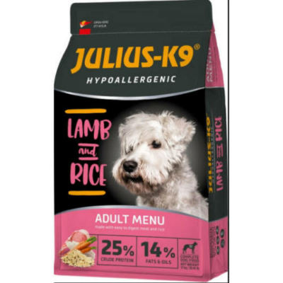 JULIUS K-9 Adult Hypoallergenic (bárány,rizs) száraztáp - Ételallergiás felnőtt kutyák részére (12kg)