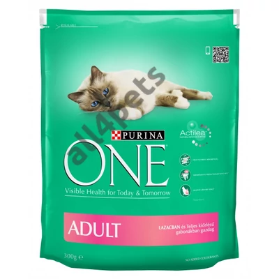 ONE Száraz Macska Adult Lazac+Teljes Kiőrlésű Gabona 200g