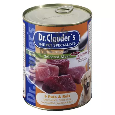 Dr.Clauders Dog Konzerv Selected Meat Pulyka&Rizs 400g