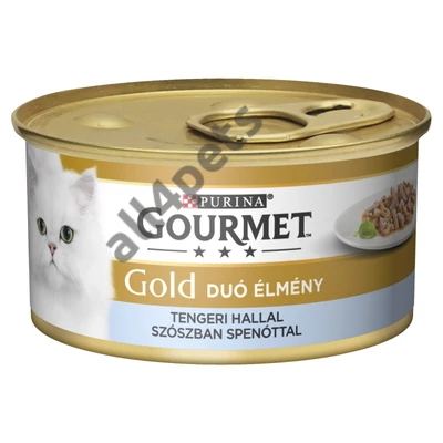 Gourmet Gold  Duó Tengeri Hallal, Spenótos Szószban 85g