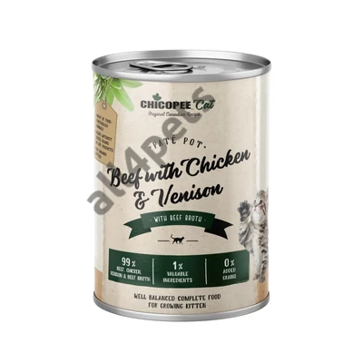 Chicopee konzerv Kitten Paté Beef,Chicken&amp;Venison 400g