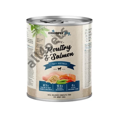 Chicopee konzerv Dog Adult Pure Poultry&amp;Fish fillet 800g