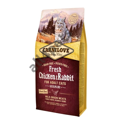 Carnilove Fresh Cat Adult Chicken&amp;Rabbit - Csirke&amp;Nyúl - Gourmand 6kg