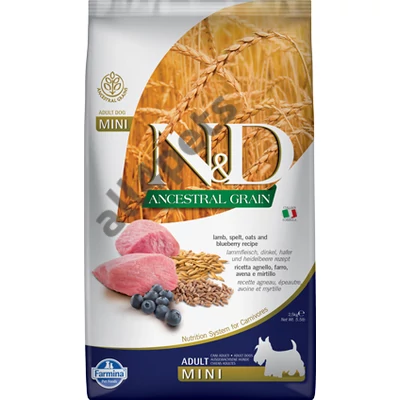 N&amp;D Dog Ancestral Grain bárány, tönköly, zab&amp;áfonya adult mini 2,5kg