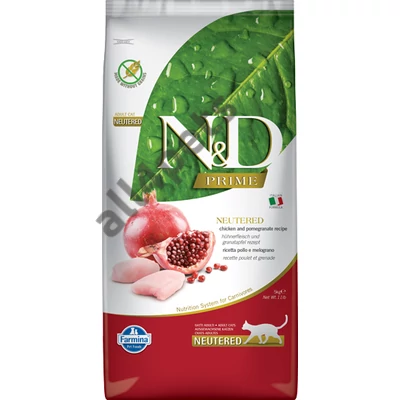N&amp;D Cat Prime csirke&amp;gránátalma adult ivartalanított 5kg