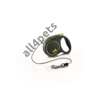 Flexi Black Design XS Zsinóros Póráz 3m 8kg-ig Zöld