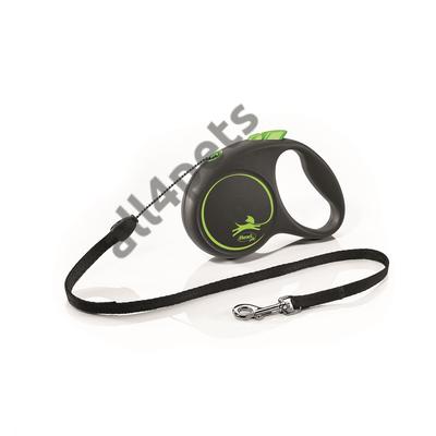 Flexi Black Design S Zsinóros Póráz 5m 12kg-ig Zöld