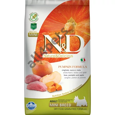 N&D Dog Grain Free vaddisznó&alma sütőtökkel adult mini 2,5kg
