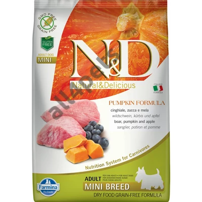 N&D Dog Grain Free vaddisznó&alma sütőtökkel adult mini 7kg