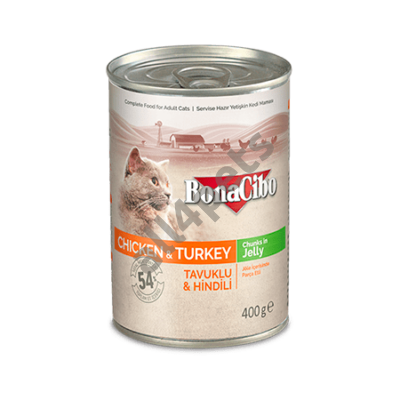 BONACIBO CANNED CAT FOODS CHICKEN &amp; TURKEY 400g