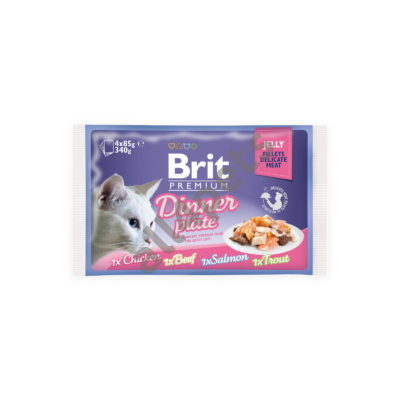 Brit Premium Cat tasakos Delicate Fillets in Jelly Dinner Plate 4x85g