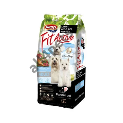 Panzi FitActive WhiteDogs Hypoallergenic Lamb&amp;Fish with Apple &amp; Rice Adult (hal, bárány) 1,5kg