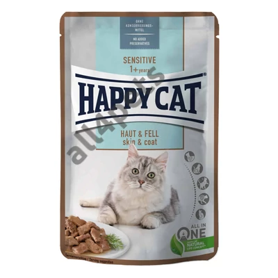 HAPPY CAT POUCH SZÓSZ SENS. SKIN&COAT 24X85G